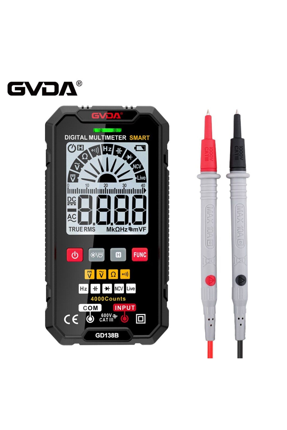 GVDA-Smart Multimeter Auto Ranging True RMS NCV DC AC Voltage Tester Automatic Voltmeter Digital ... 2