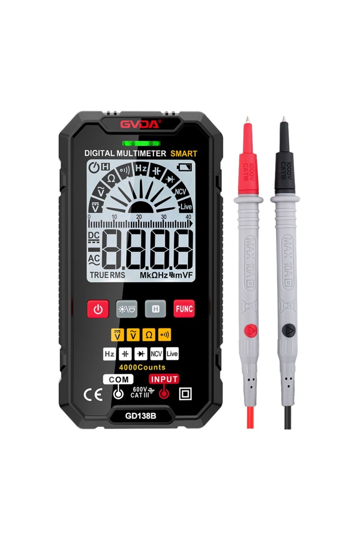 GVDA-Smart Multimeter Auto Ranging True RMS NCV DC AC Voltage Tester Automatic Voltmeter Digital ... 8