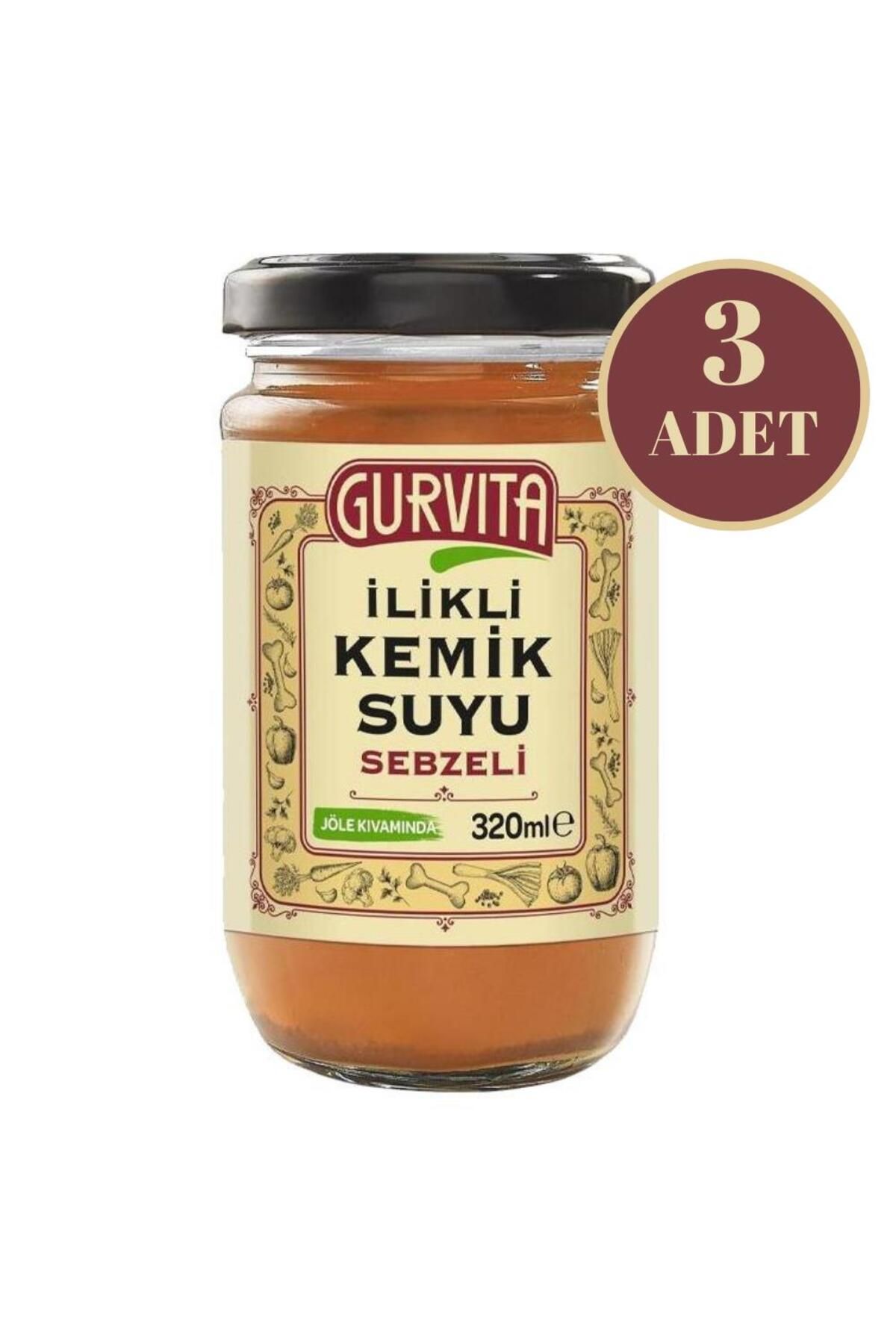 Gurvita İlikli Kemik Suyu Sebzeli 320 ml 3'lü