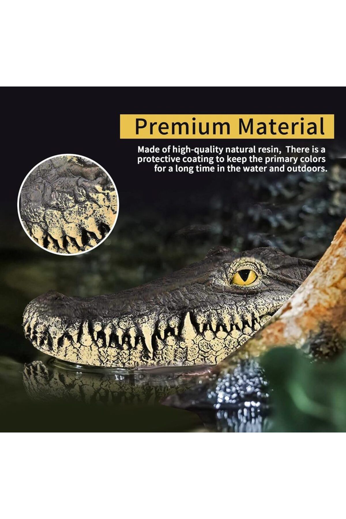 Choice-Floating Alligator Head,Alligator Head Decoy for Pool,Resin Crocodile Head for Swimming Pool / Po... 6