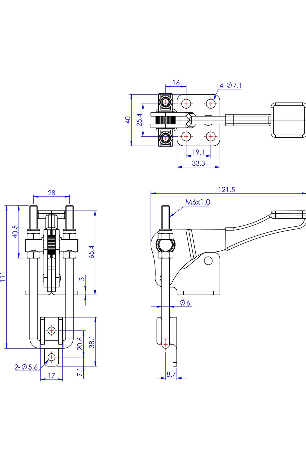 MAMMUD-Goodhand Gh-40334 Vertical Toggle Clamp with Latch |   450 kg Capacity - with Industrial Fixing Solution 2