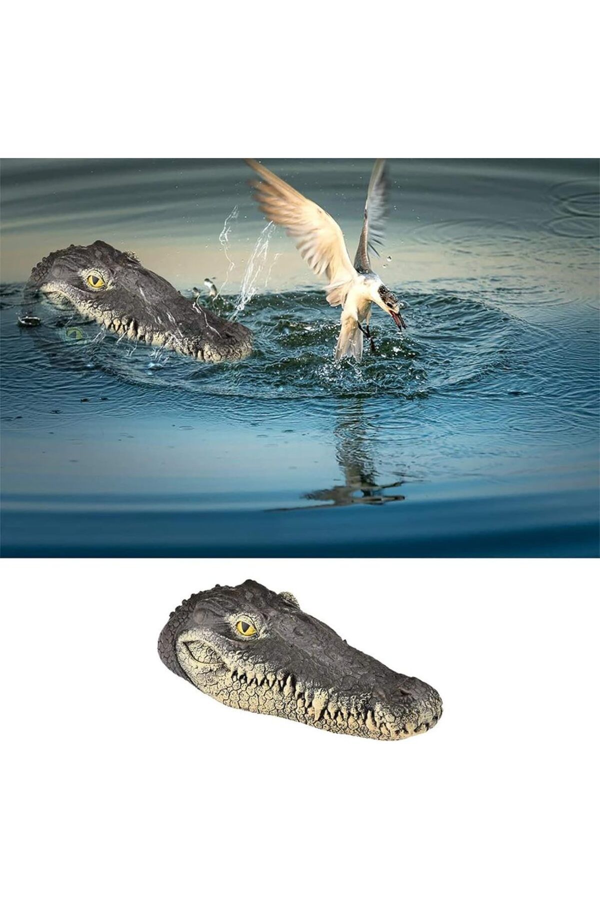Choice-Floating Alligator Head,Alligator Head Decoy for Pool,Resin Crocodile Head for Swimming Pool / Po... 2