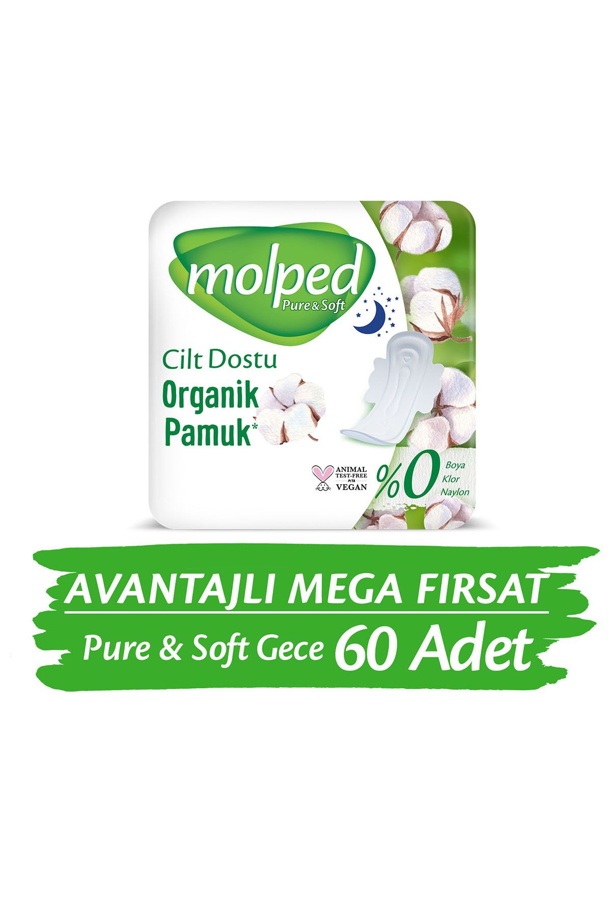 Molped Pure Soft Gece Avantajlı Mega Fırsat Paketi 30 Lu X 2 Adet