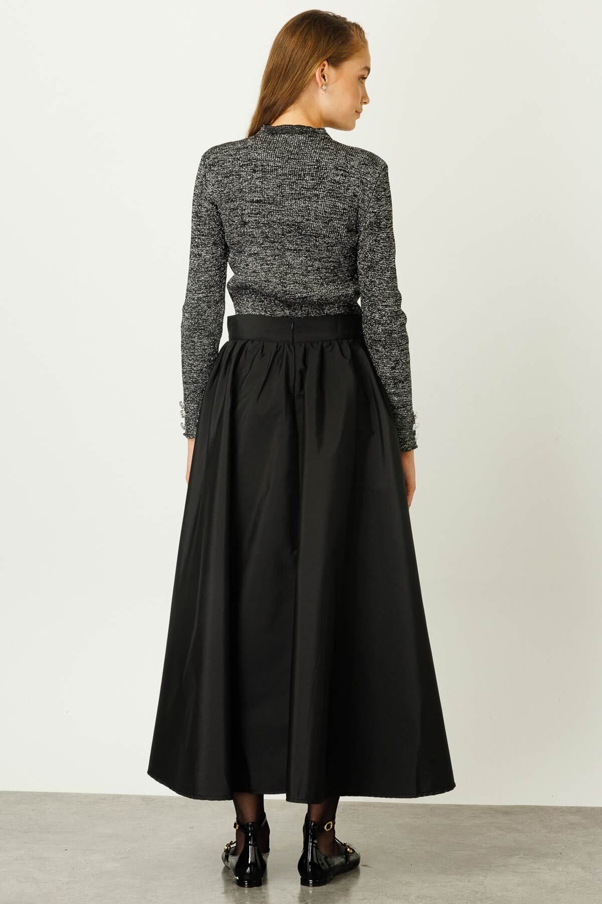 Hooopstore-Black Parachute Fabric Balloon Skirt 4