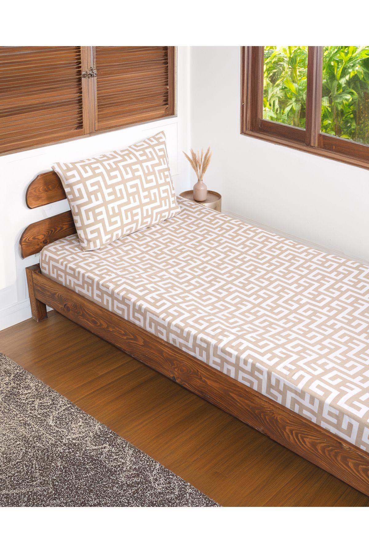 ENESSA-One Person Patterned Elastic Sheets Set 2