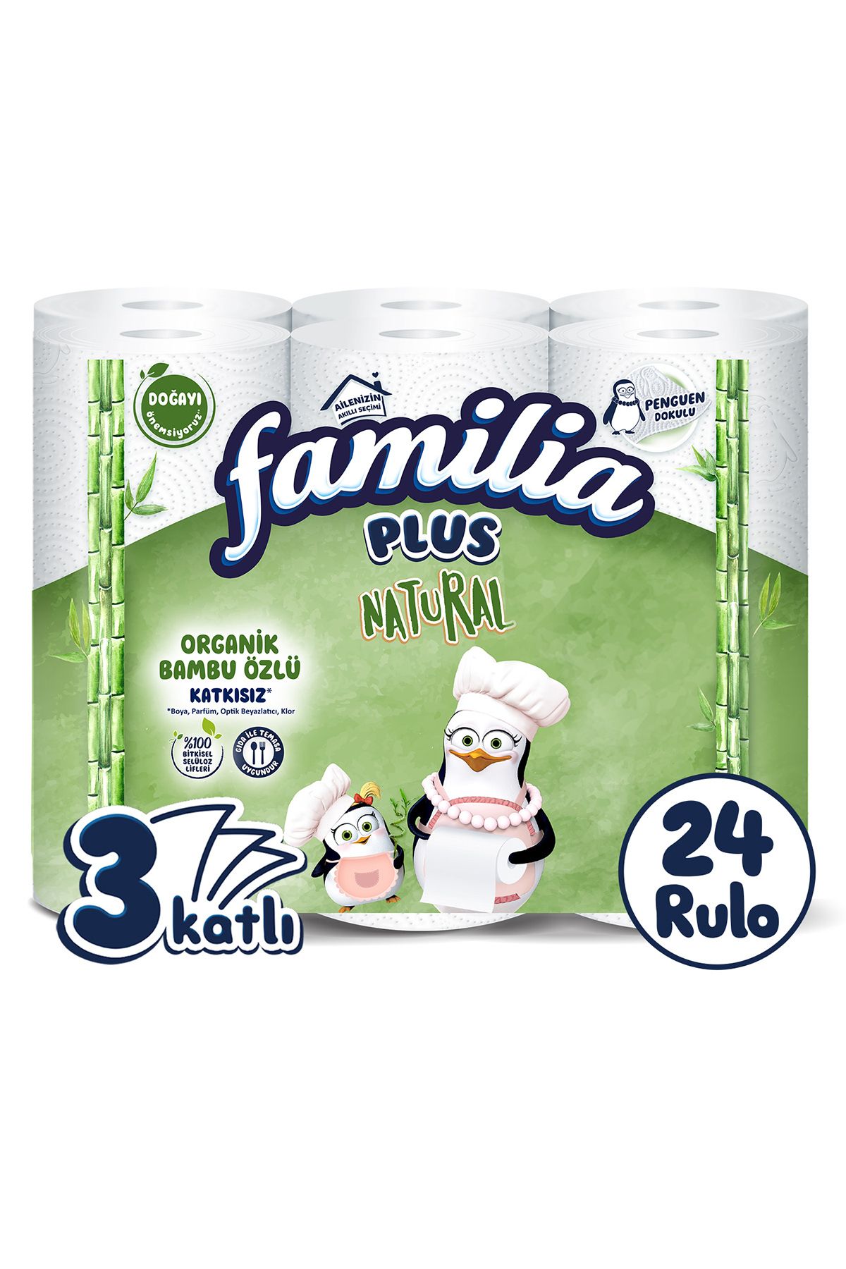 Familia Plus Natural Kağıt Havlu 24 Rulo (6 RULO X 4 PAKET)