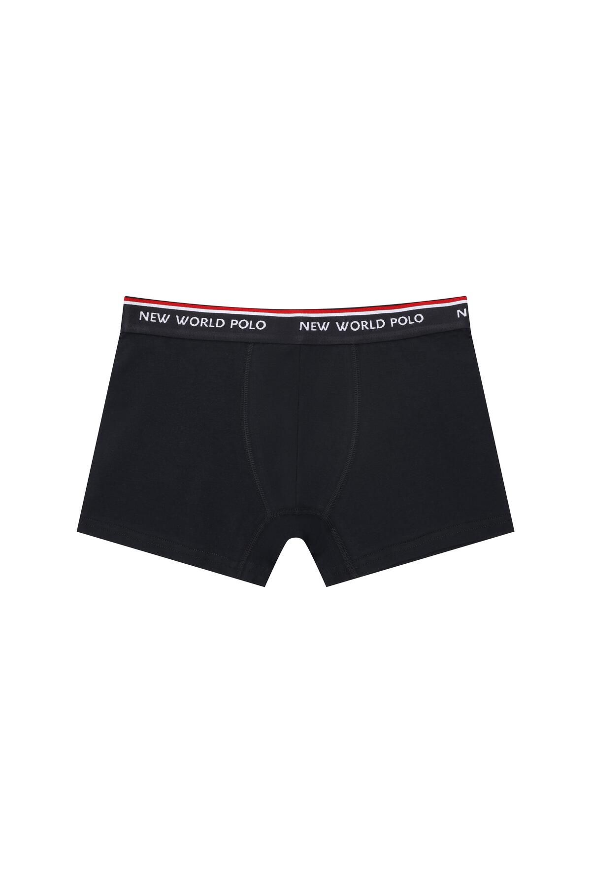 NEW WORLD POLO-Boxer de bază din 3 piese Set boxer negru din Lycra 23ssm1003 2