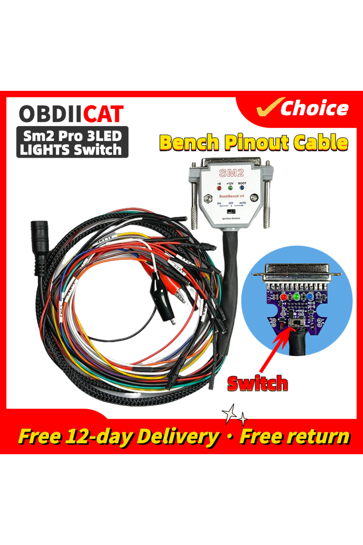 OBDIICAT-SM2 Pro j2534 Pcmflash SM2 Pro For To-y-ota VCI Scanmatik 2 Pro ECU Programmer Tools Bench 67in1 ... 5