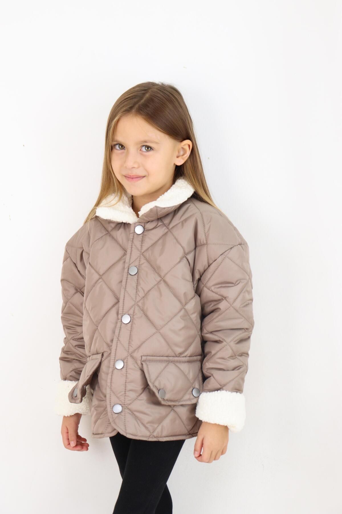 MiaBaby-Lamb Welsoft Detailed Quilted Girl's Coat 4