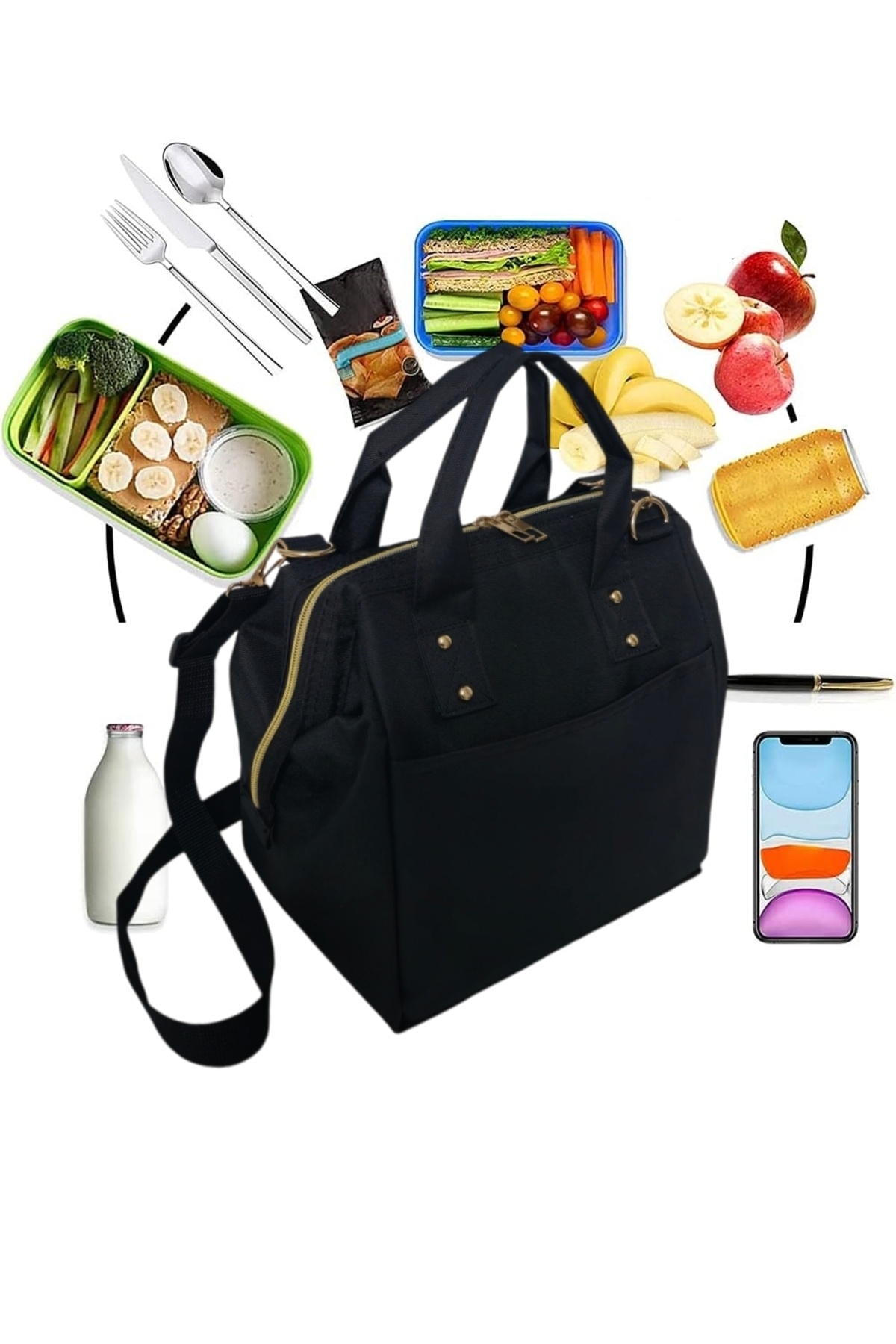 USF Anne Bebek Askılı Taşıma Çantası Isı yalıtımlı Termal Termoslu Yemek, Mama, Beslenme, Gıda Çantası fotoğrafı 7 (önizleme)