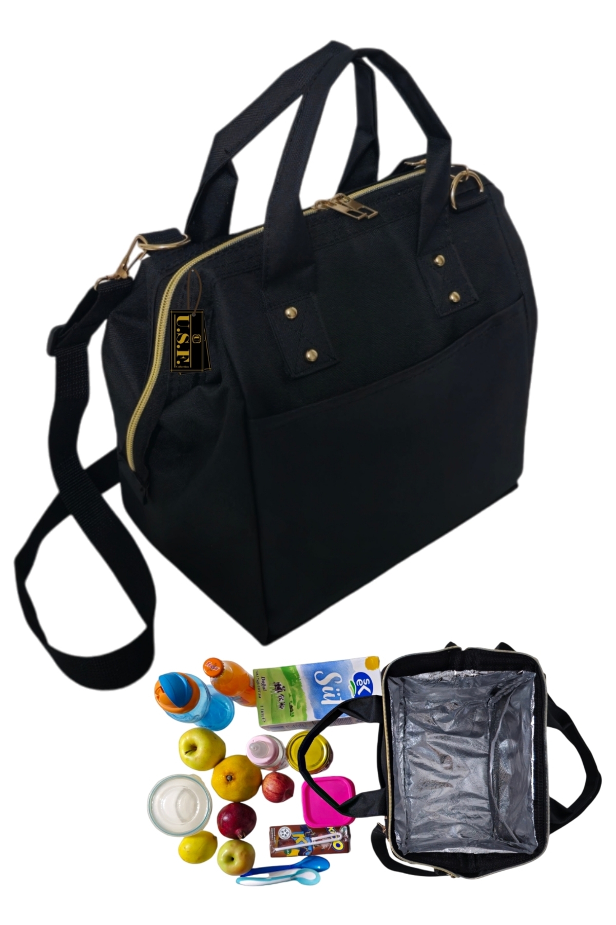 USF Anne Bebek Askılı Taşıma Çantası Isı yalıtımlı Termal Termoslu Yemek, Mama, Beslenme, Gıda Çantası fotoğrafı 2 (önizleme)