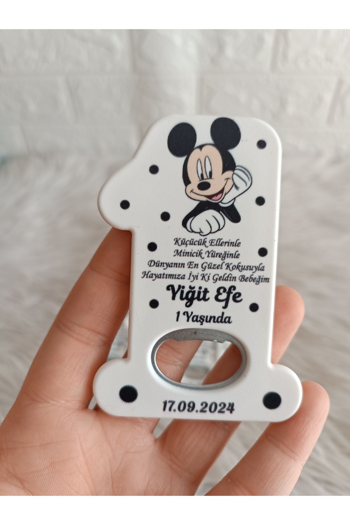 Doğrukan Hediyelik 25 adet Mickey mouse konsept 1 rakam açacak yenidoğan doğum günü mevlüt magnet hediyelik
