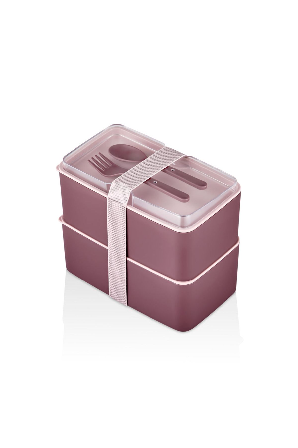 Tanemce-2 Liter Mega Size 2 Layer Food Storage Set - Lunch Box with Fork and Spoon Serving 2