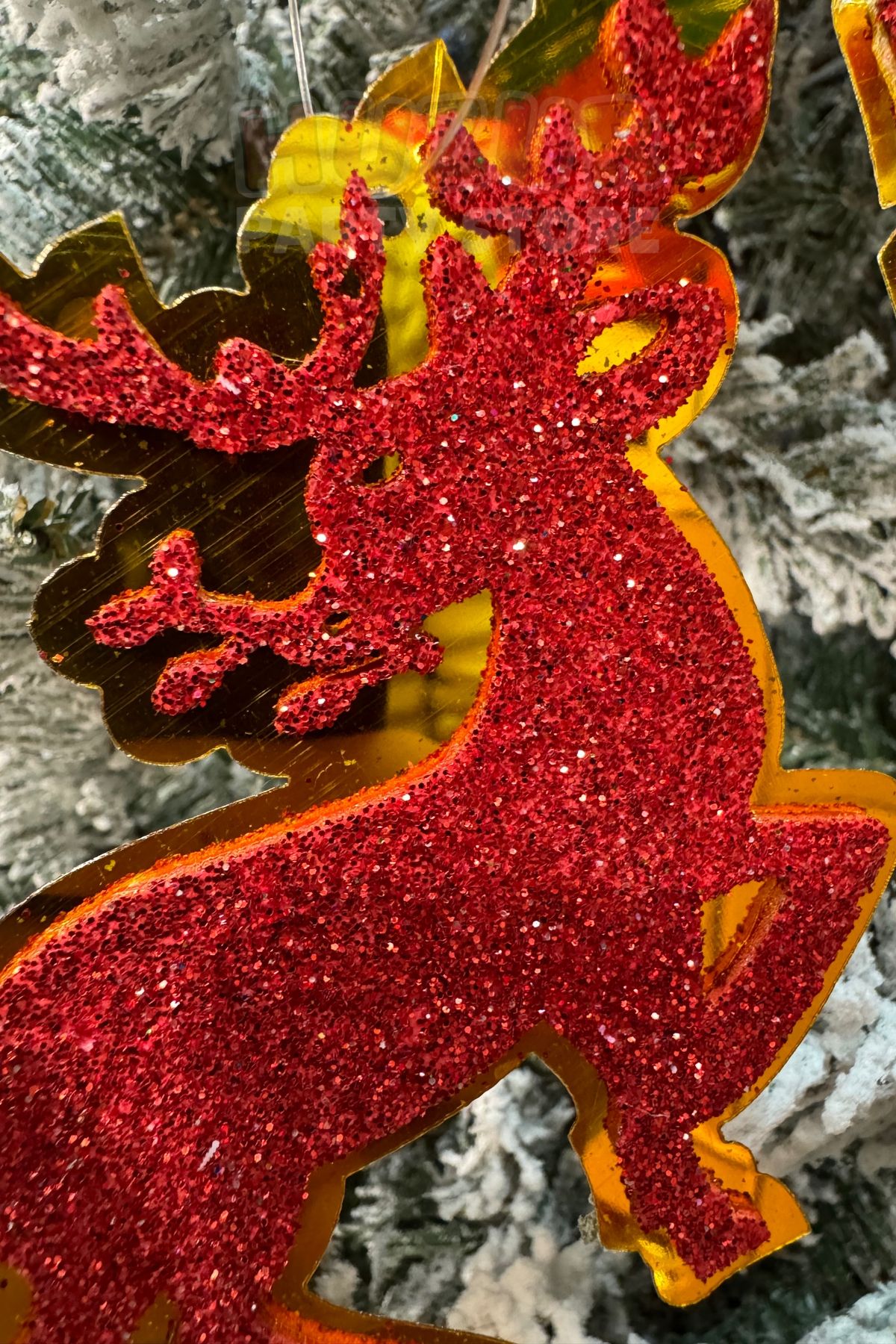 Huzur Party Store-Πρωτοχρονιάτικο Red Eva Shiny Deer - 10x9 cm, 4 τεμάχια, χαρτόνι, χρυσοκίτρινο 5