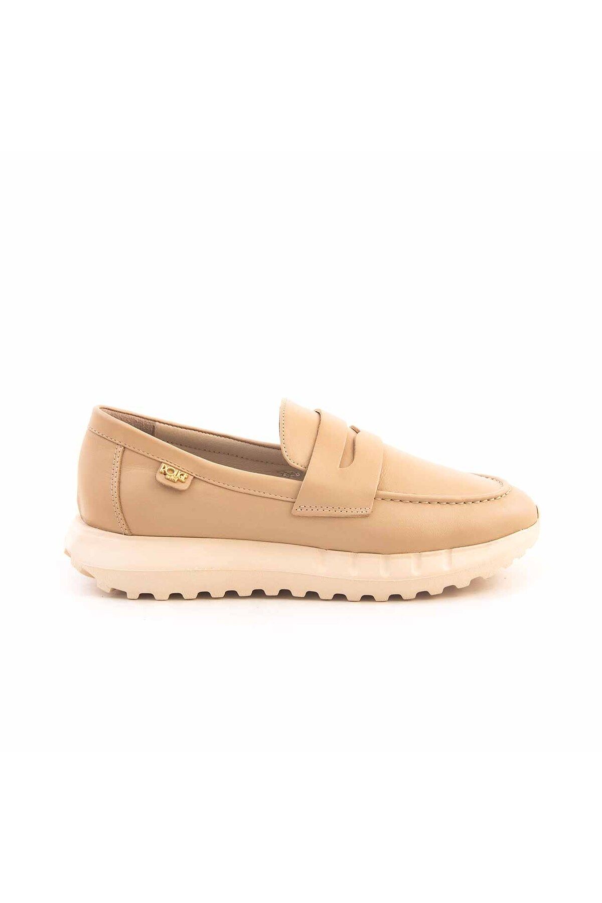 کفش راحتی زنانه چرم اصل Eva Sole Camel ROUGE