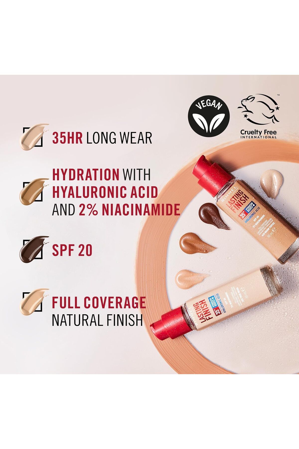 کرم پودر نود دائمی پایان 35 ساعت بنیاد 300 شن 30 میل Rimmel London