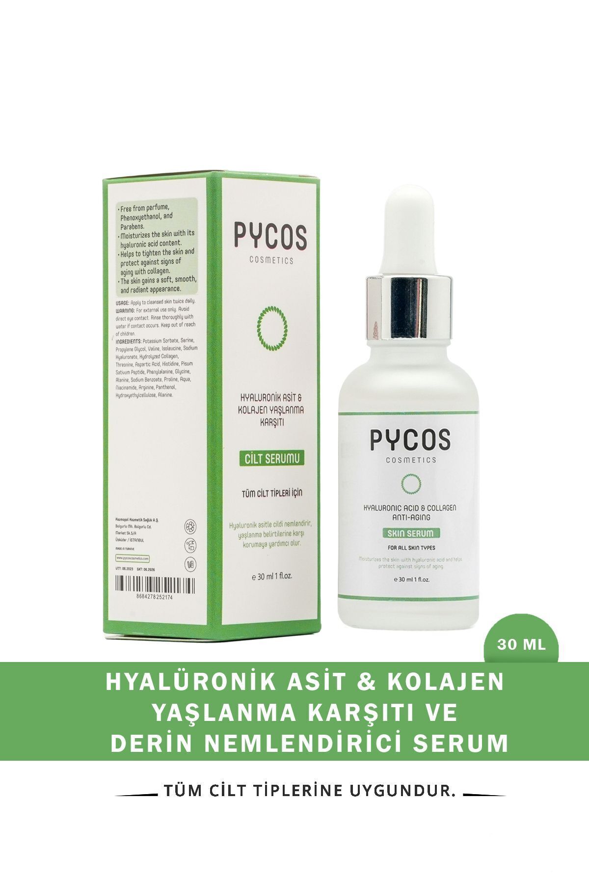 Hyaluronik Asit ve Kolajen Etkenli Yaşlanma Karşıtı Cilt Bakım Serumu 30 ML — TYCPSEU2YN169100268123621 — تصویر 4 از 6