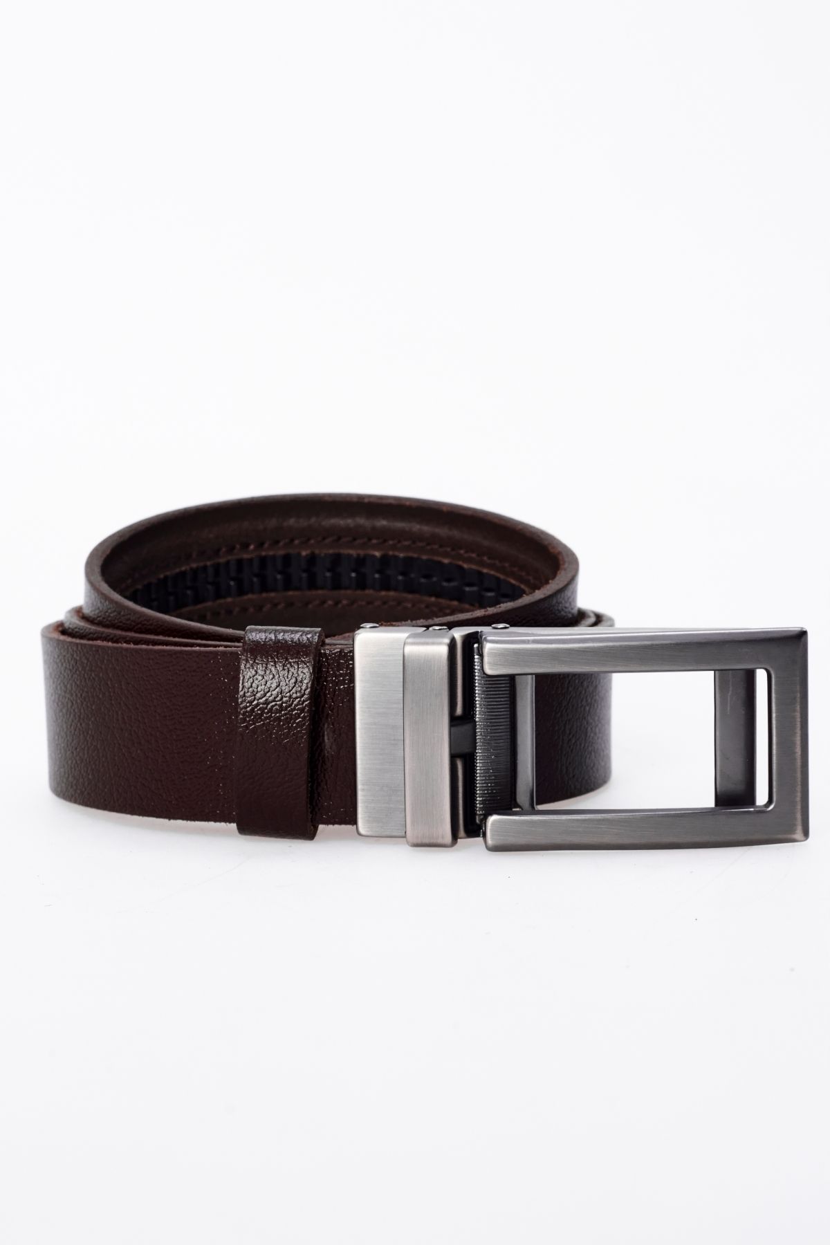 derikem-100% Genuine Buffalo Leather Classic Men's Belt with Automatic Buckle Without Holes 4