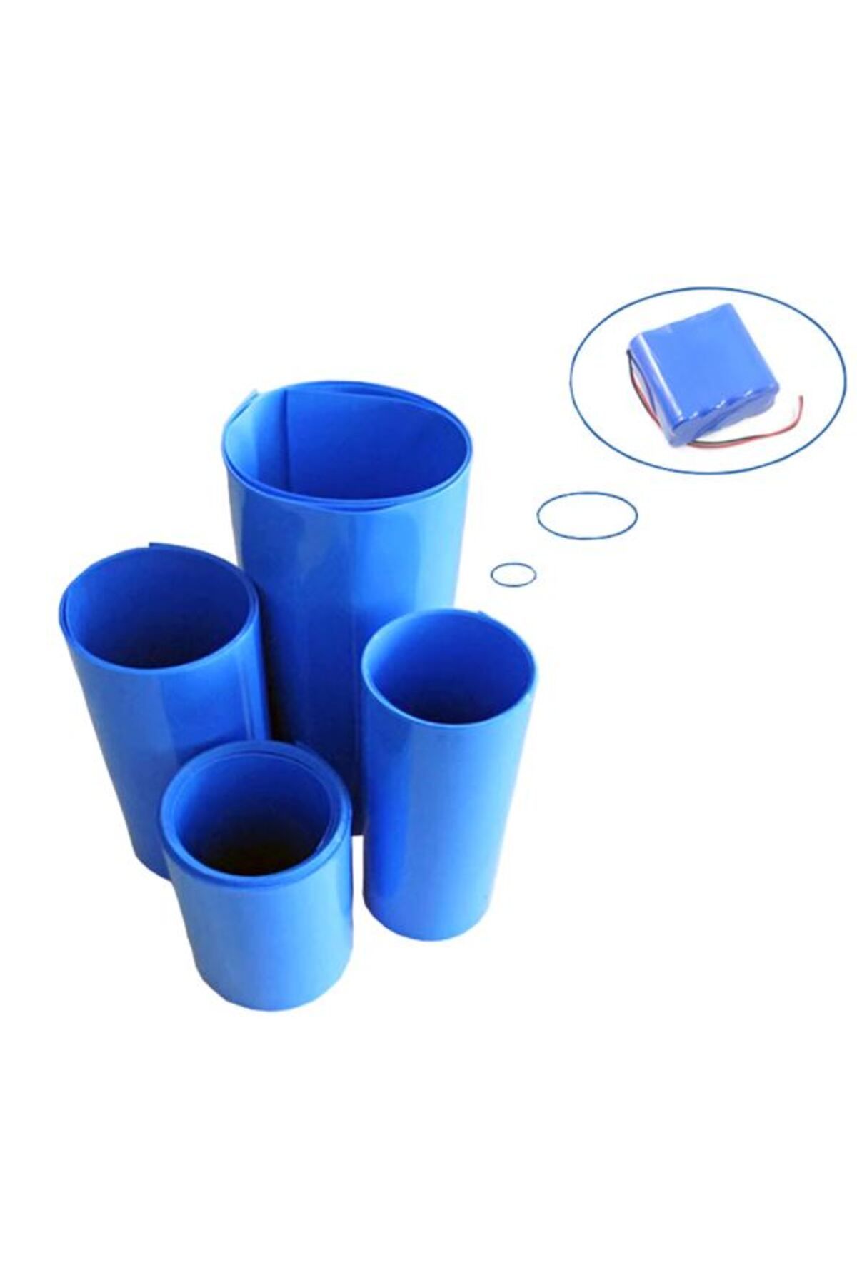 demila 1 MT PVC ISI BORUSU MAVİ SHRINK 40 MM 18650 PİL YALITIM ISI BÜZÜLME KABLO KILIFI - MLA8572-8421