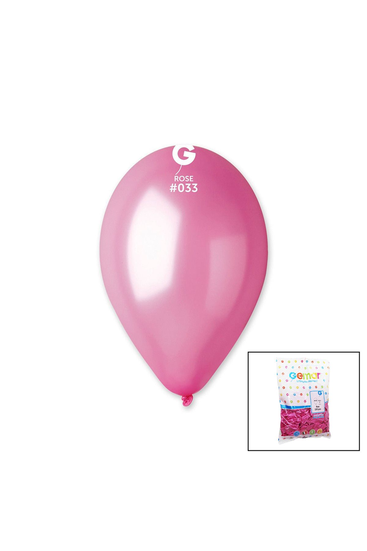 feifei GM-110-33 METALİK - PEMBE BALON 11&apos;&apos; - 28CM - 100 PARÇA (4767) - AYS7479-3767