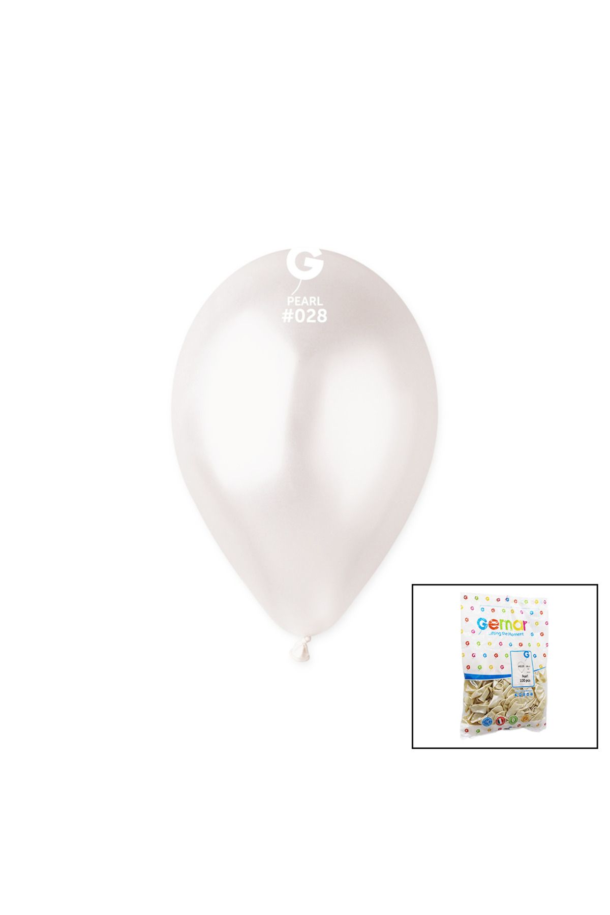 Genel Markalar GM-110-28 METALİK - BEYAZ BALON 11&apos;&apos; - 28CM - 100 PARÇA (4767) - AYS4832-5972