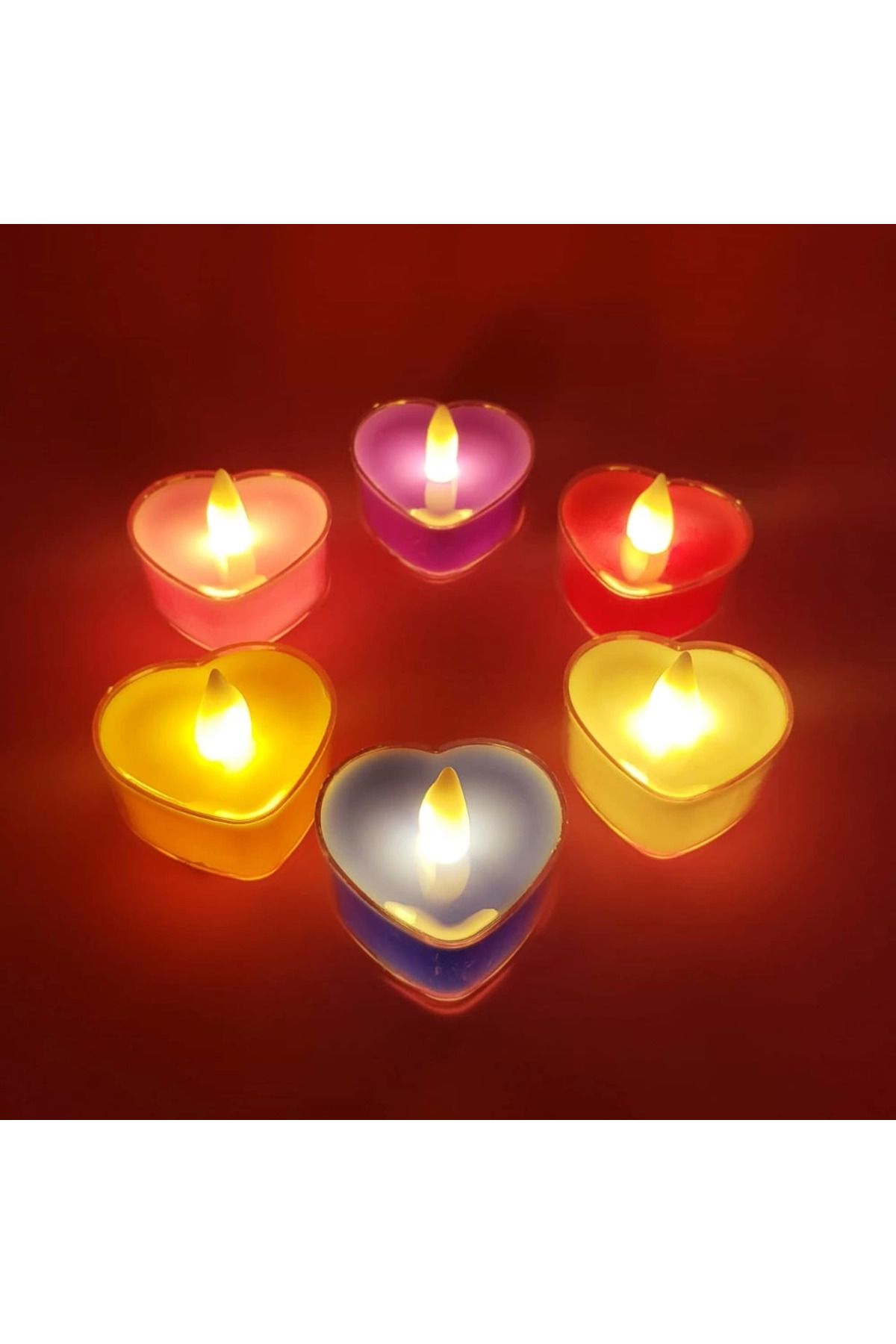 ZORROKİN Kalpli Tealight Pilli Mum - ECK7338-4162