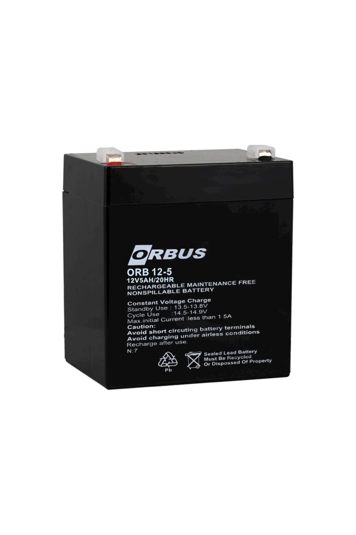 mrpurple AKÜ 12 VOLT 5 AMPER ORBUS© ORB12-5 (90 X 70 X 101 MM) (4767) - PRP6623-2896