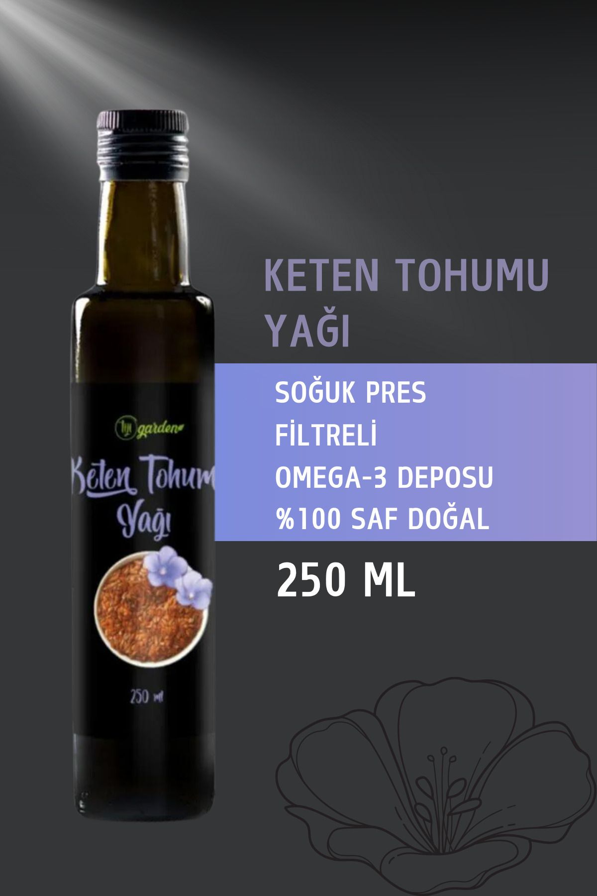 Tiji Garden Keten Tohumu Yağı 250 ml %100 Doğal Soğuk Pres