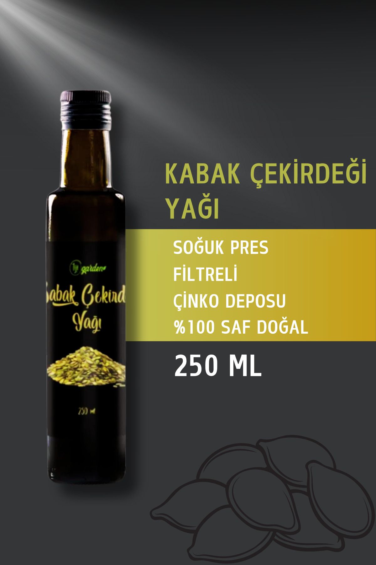 Tiji Garden Kabak Çekirdeği Yağı 250 ml Soğuk Pres %100 Doğal