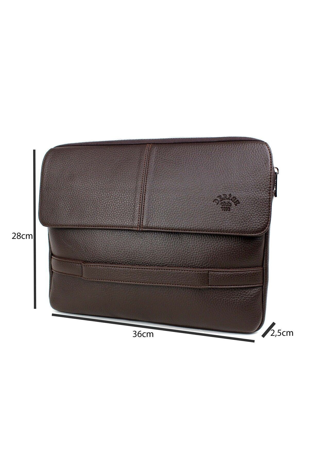 deri,se club-Unisex Brown 12-13 Inch Laptop and File Bag 1