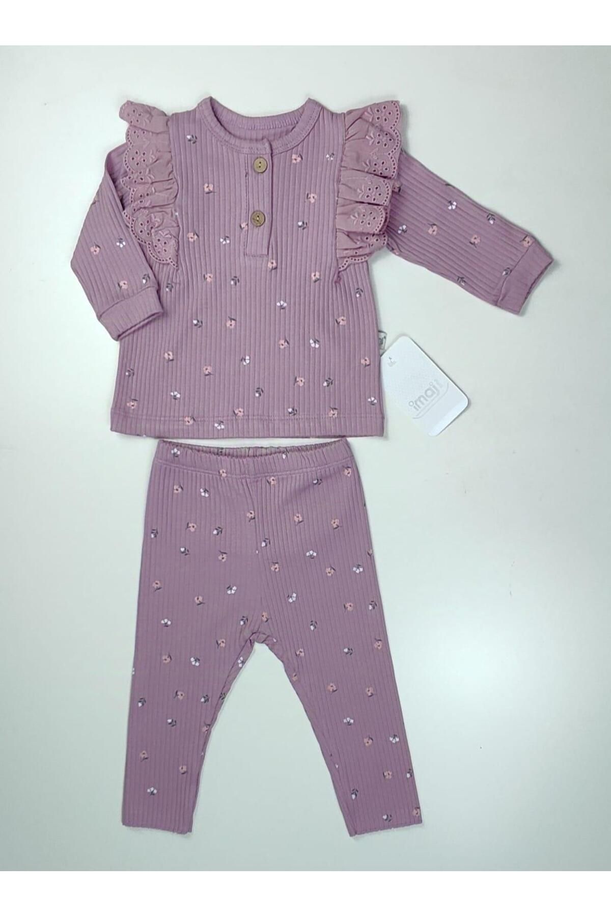 İmaj-Girl's Little Flowers 2-Piece Baby Set, Pajama Set 1