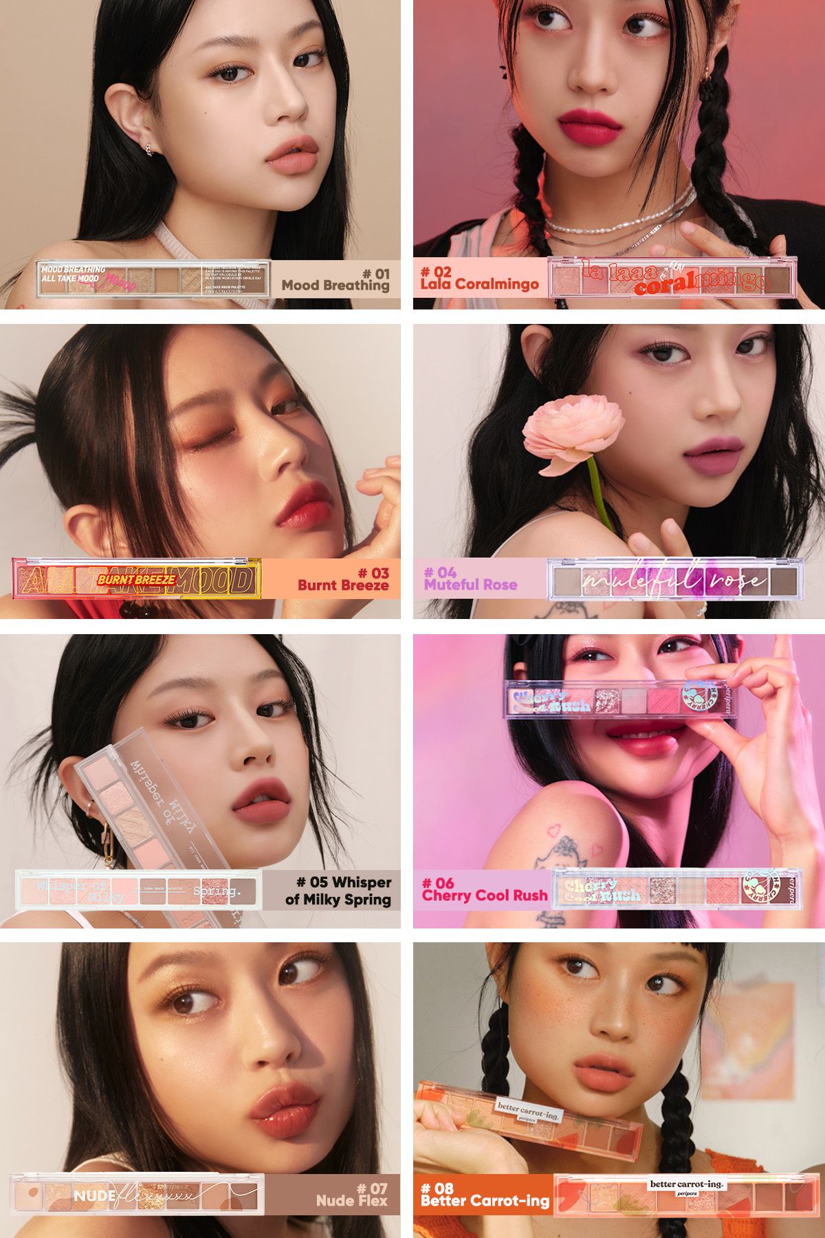 PERIPERA-Glittery and Pigmented Matte Eyeshadow Palette - Shimmer Peripera All Take Mood Palette (08 Better Carroting) 5
