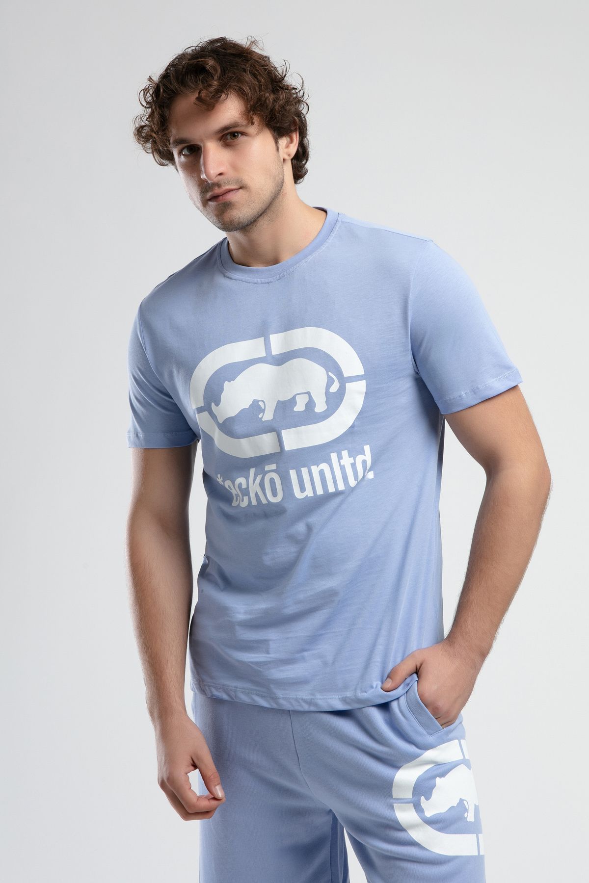 ECKO UNLTD-Tricou pentru bărbați MARC Blue Crew Neck Printed Standard Fit 4