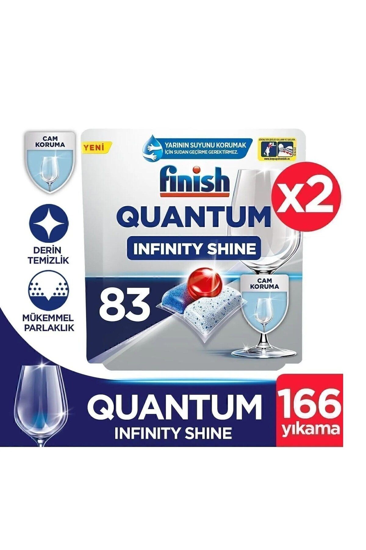 Finish Quantum Infinity Shine 166 Kapsül Bulaşık Makinesi Deterjanı Tableti (83X2)