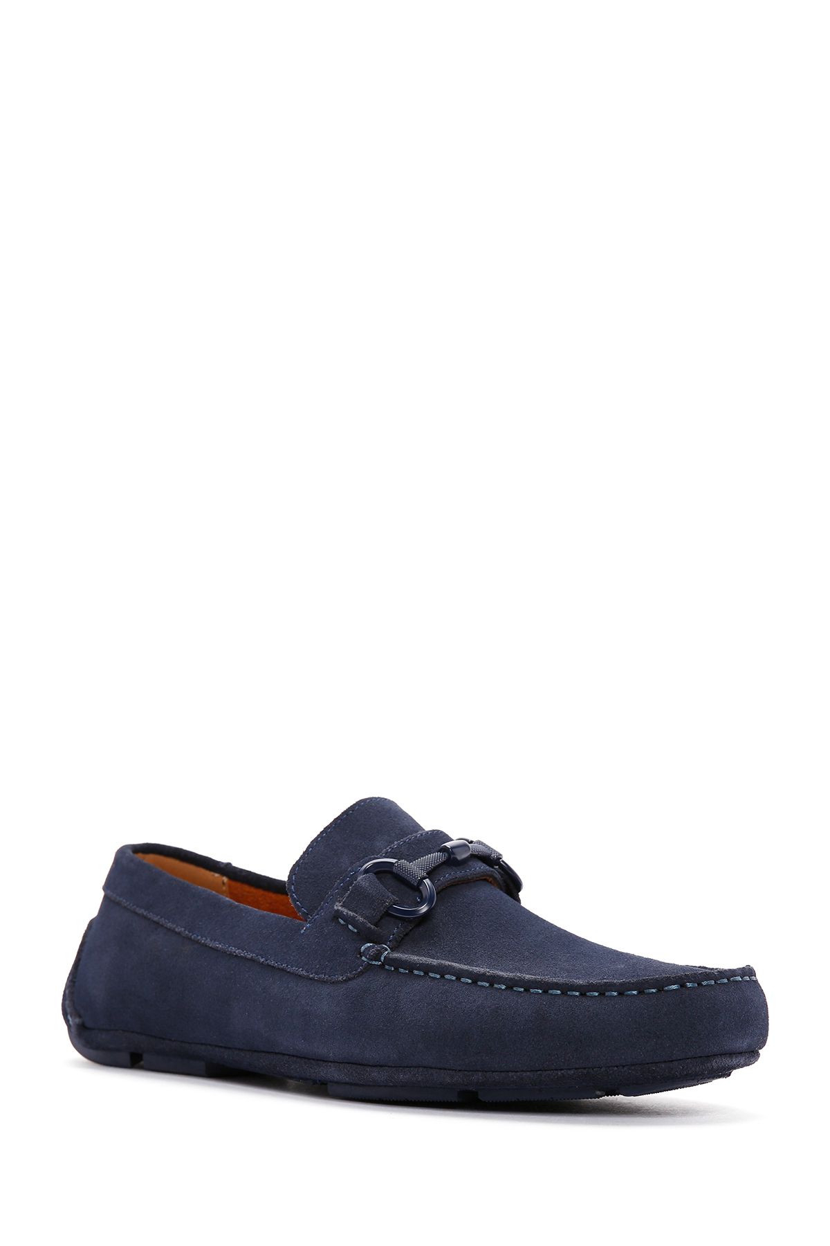 Derimod-Men's Casual Loafer - Navy Blue Suede Leather, Model 24sfd691210 6