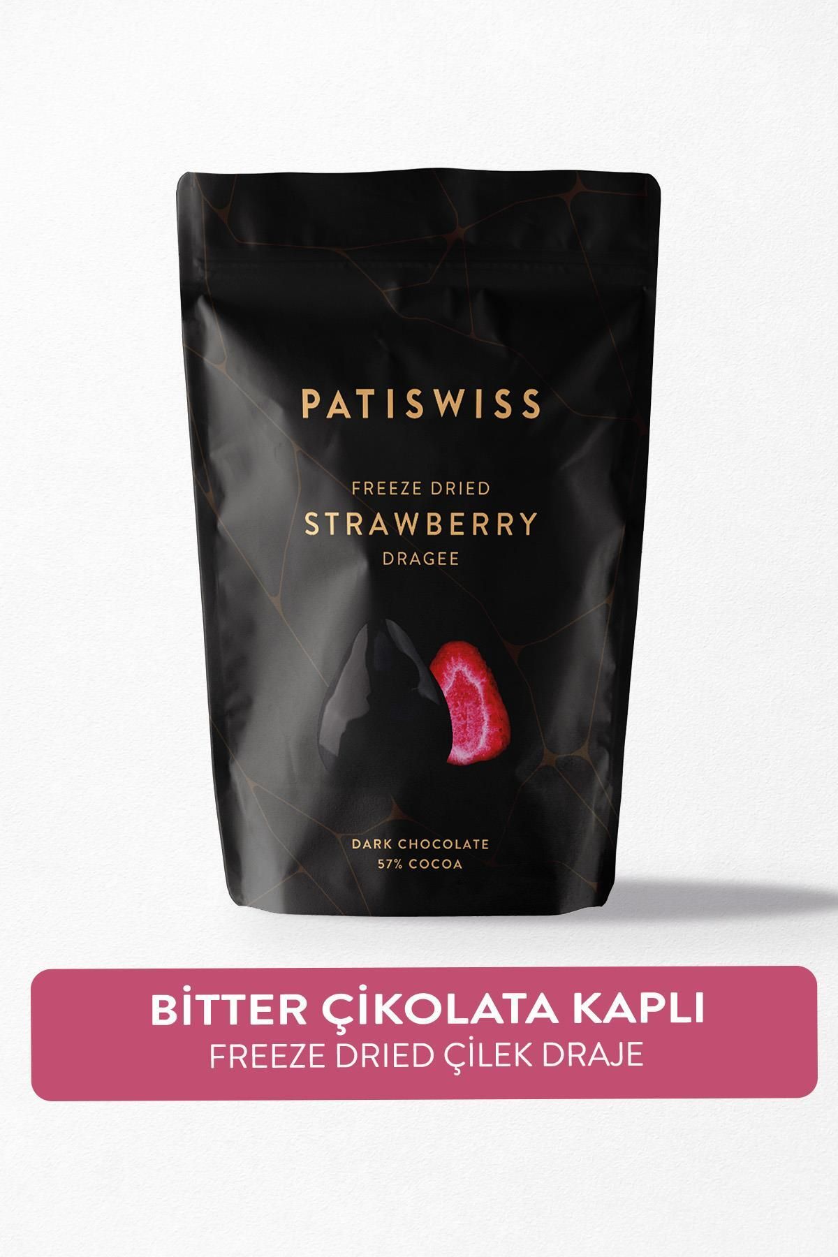 Patiswiss Bitter Çikolatalı Çilek Draje 80g