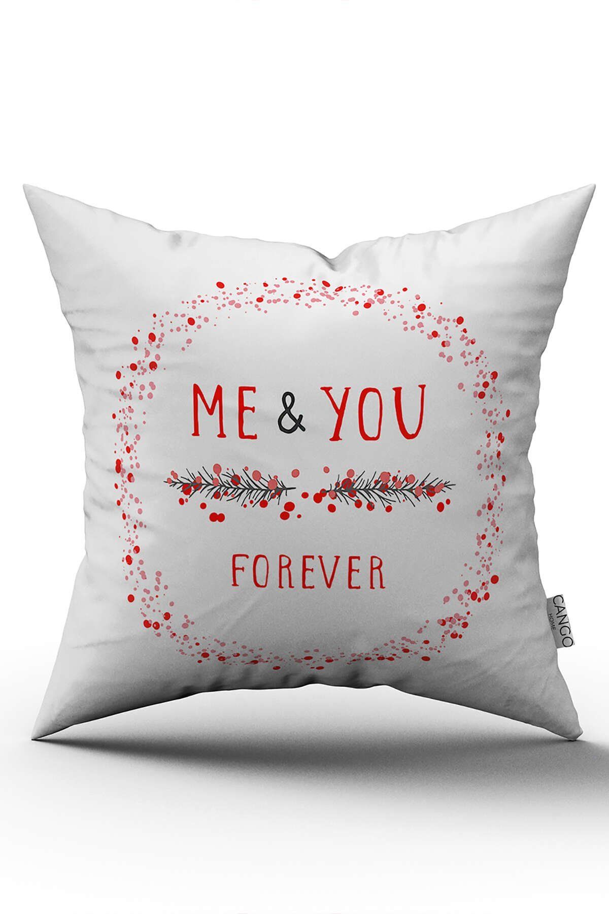 Cango Home-White Red Me&You Written Modern Digital Printing Throw Pillow Pillow Case - Cgh401 1