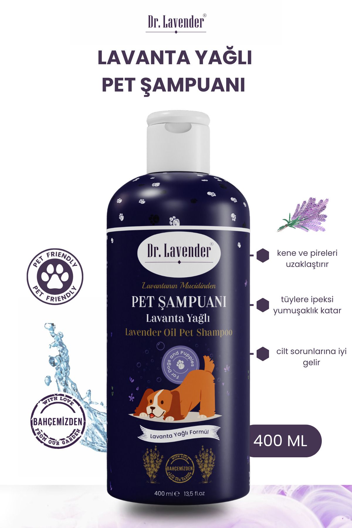 Gallipoli Lavender Lavanta Yağlı Köpek Şampuanı 400 ml Antiseptik Pet Şampuan