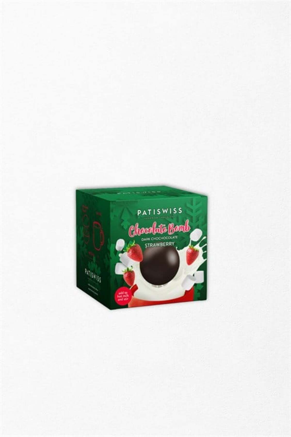 Patiswiss Chocolate Bomb Çilekli Bitter Çikolata 35g