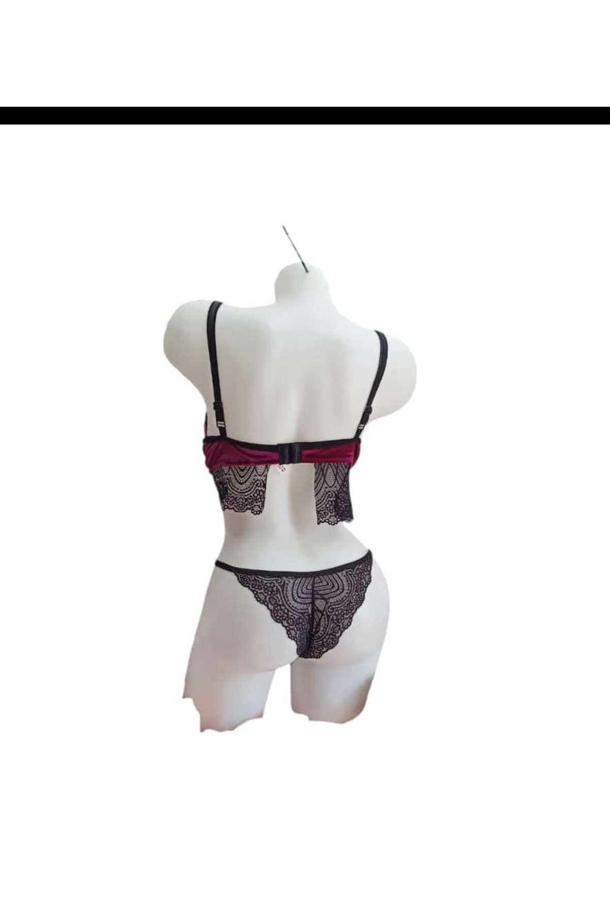 PATRON-Velvet Textured Underwire Padded Set 2