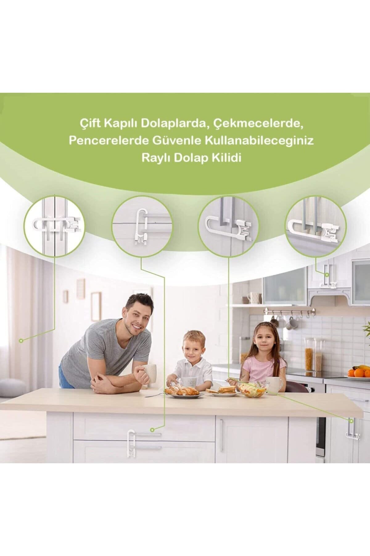 LİRAZON İdeal Baby 1 Adet Raylı Dolap Kapak Kilidi fotoğrafı 6 (önizleme)