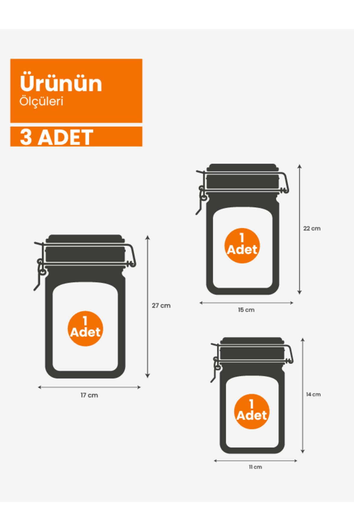 PALPAK-Clip Lid Jar Appearance Storage Bag - 3 Pieces (1 LARGE 1000ML;1 MEDIUM 700ML;1 SMALL 200ML) 3