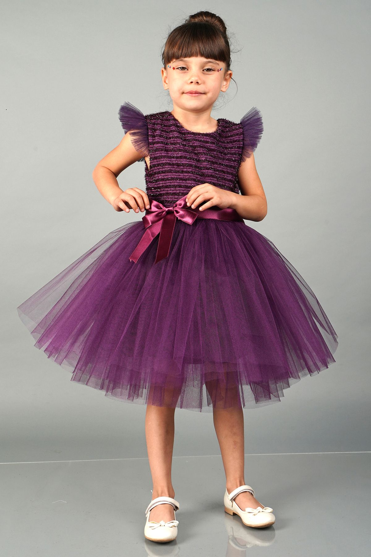 Mixie-Girls' Evening Dress with Purple Tulle - Party Dress 4