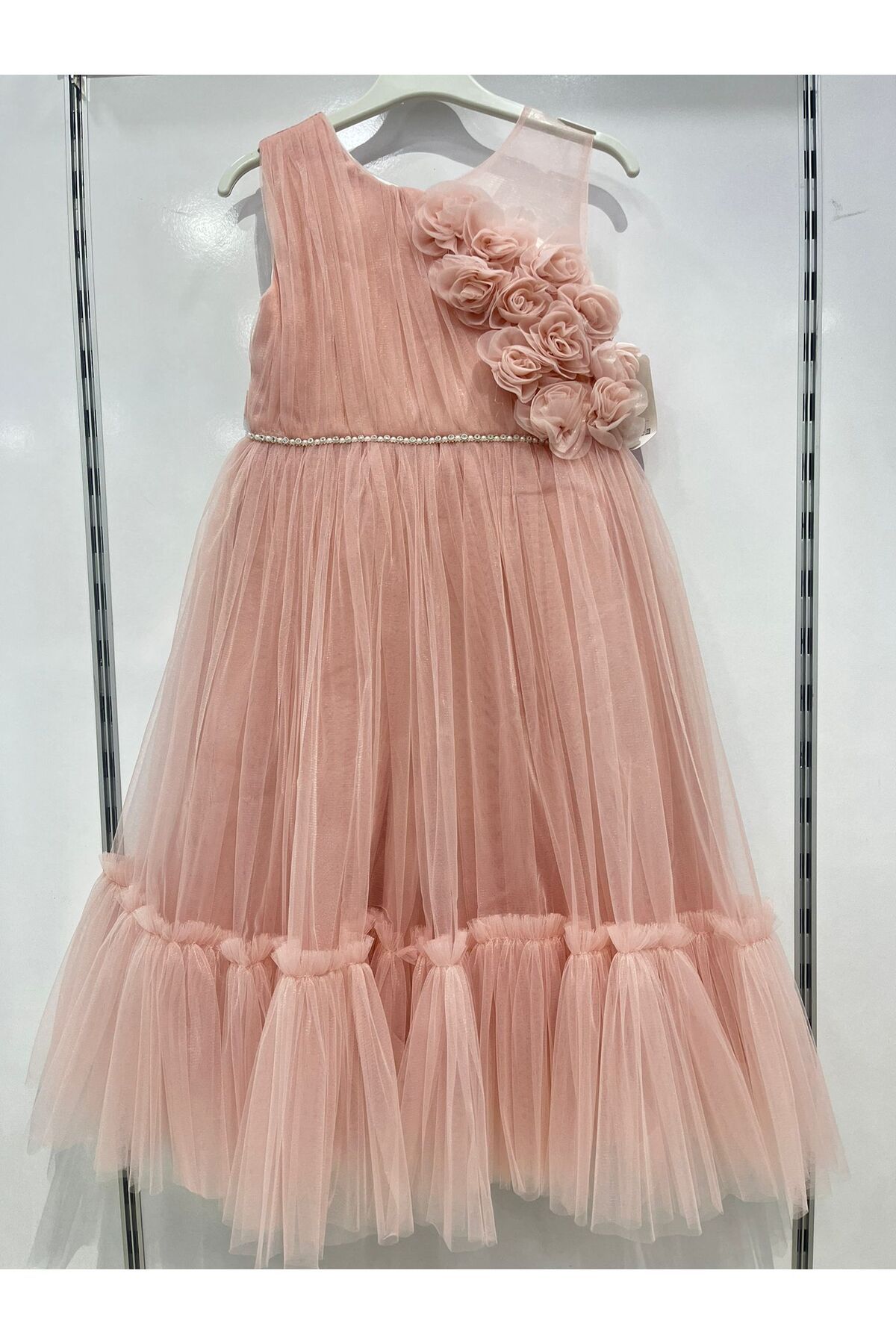 ugurbocegicocukdunyası-Ladybugchildren's 4408 Rose Front Tulle Girl's Evening Dress 3