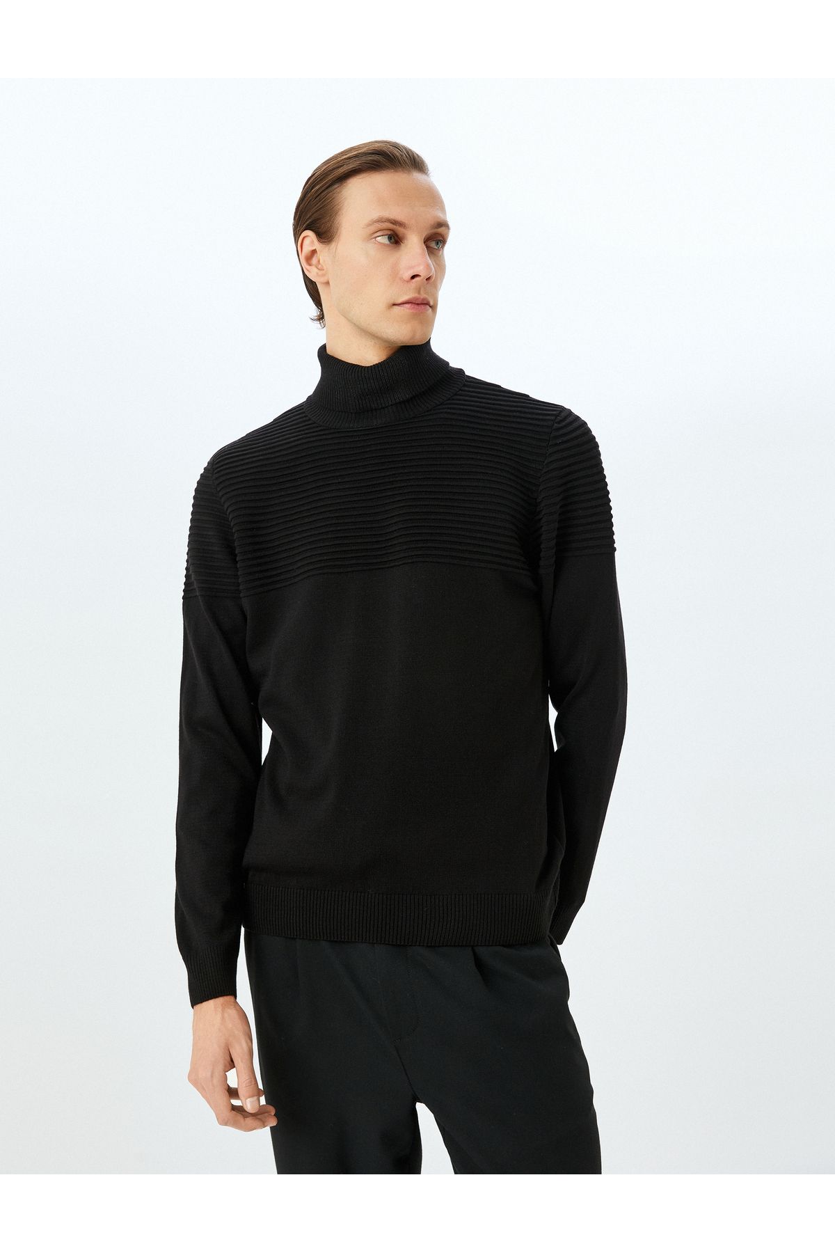 Koton-Crew Neck Textured Knitwear Sweater 3