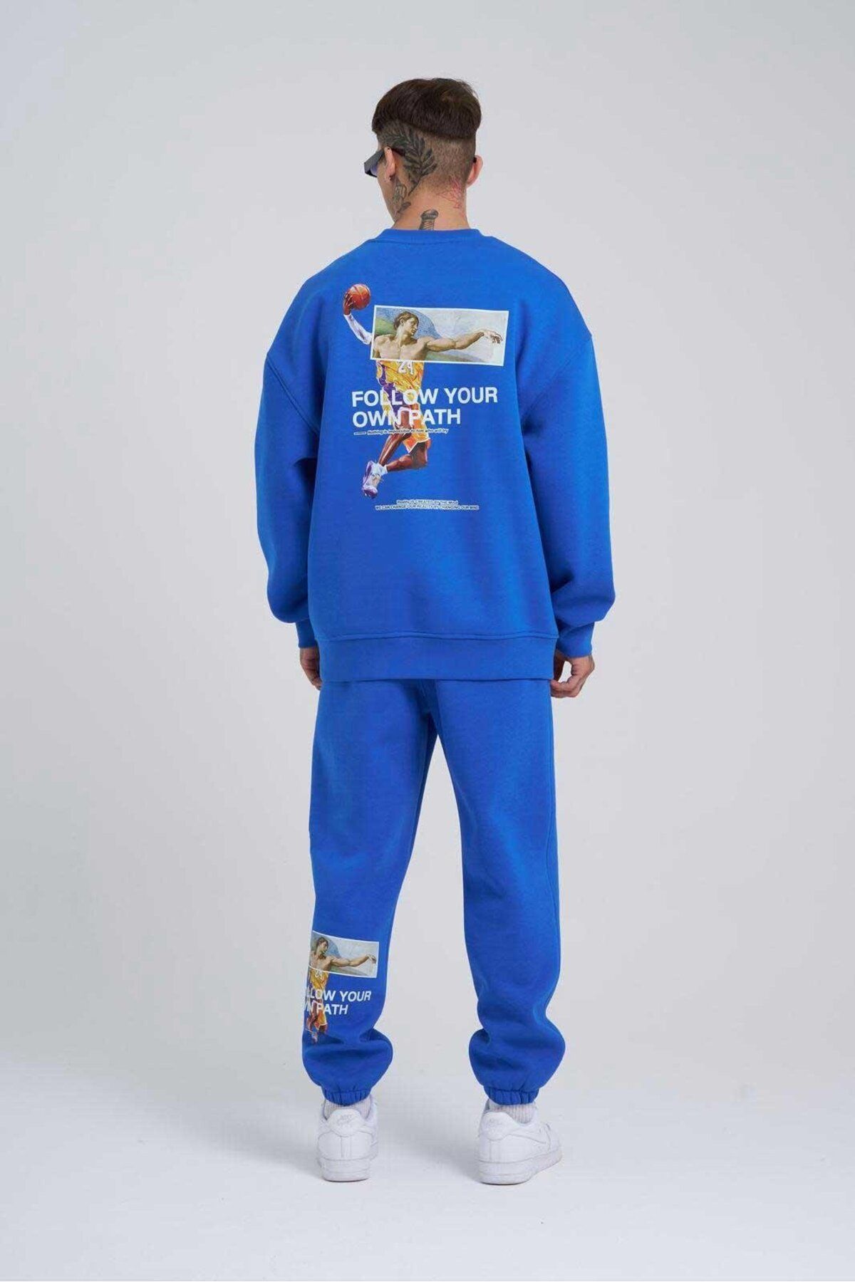 Machinist-Ανδρικά Follow Your Printed Oversize Saks Sweatpants 4