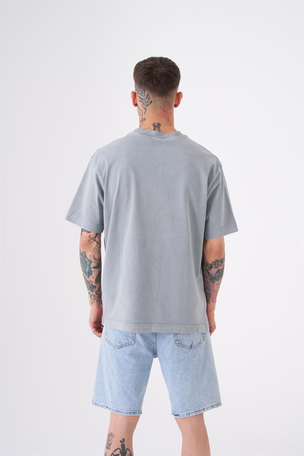 Machinist-Ανδρικό μπλουζάκι Basic Washed Relaxed Acid Grey 2