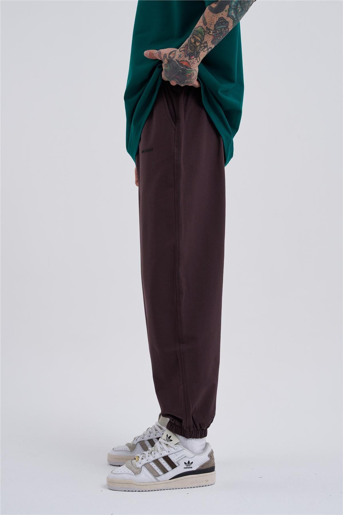 Machinist-Oversize Basic Jogger Tracksuit with Elastic Legs Light Brown 3