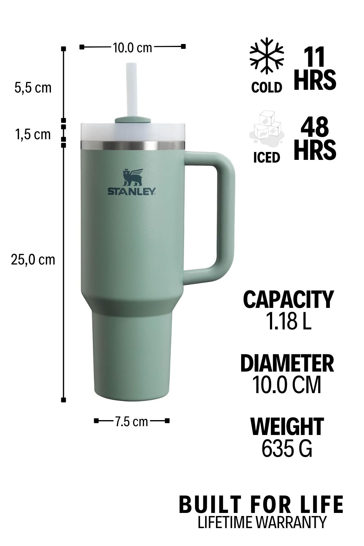 Stanley-The Flowstate Quencher H2.0 Vacuum and Insulated Thermos Cup with Straw and Lid 1.18 Lt 2