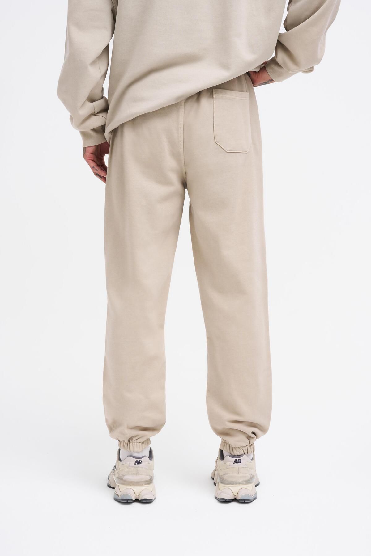 Machinist-Men's Washed Basic Jogger Beige Sweatpants 4